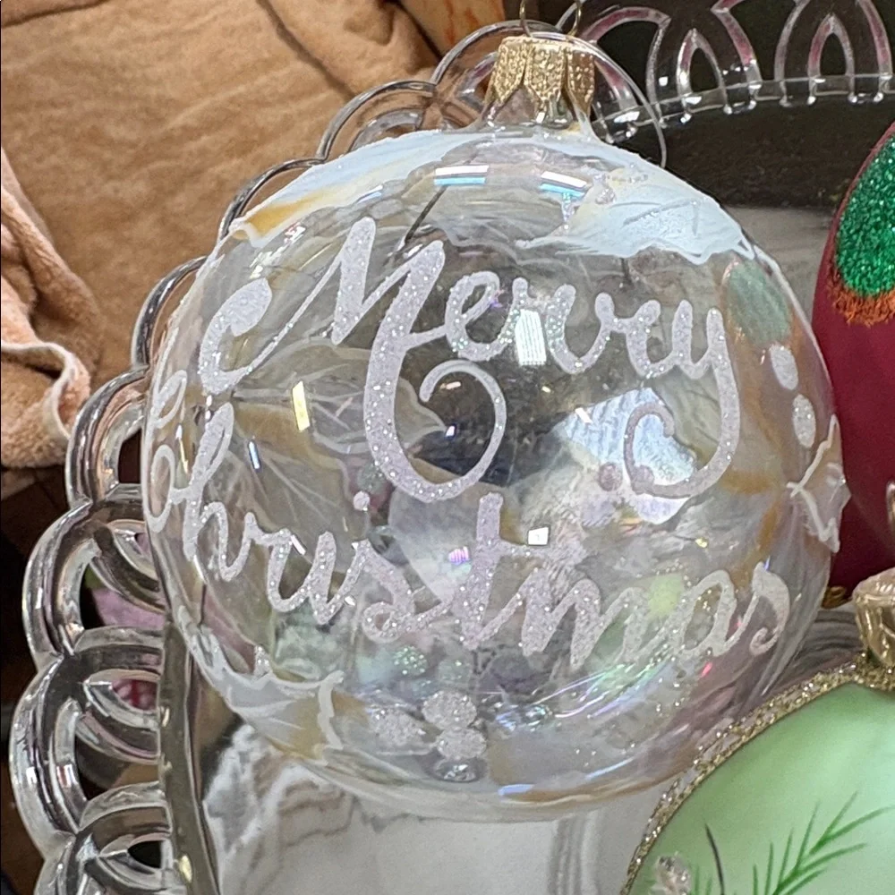 Elegant Glass Holiday Ornament Set - Red, Green, and White